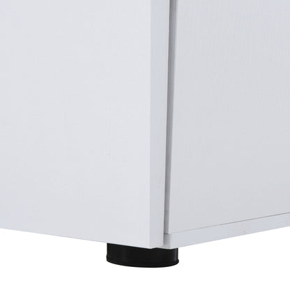 Multipurpose Lockable Office Cabinet, File Cabinet with 2 Doors and Internal Wooden Shelf, White, 80x40x80cm