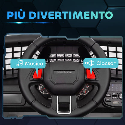 12V Electric Off-Road Ride-On Toy Car for Kids with Dual Motors, Ages 3-6 Years, Remote Control and Lights, White