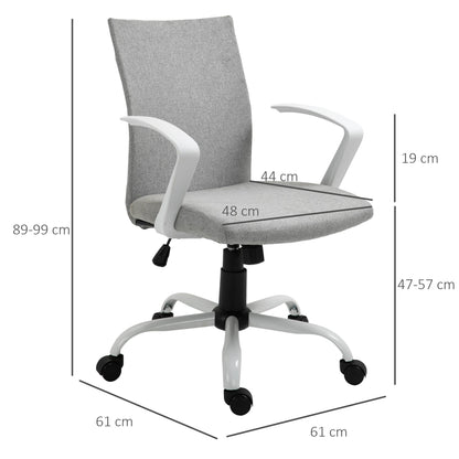 Ergonomic and swivel from office chair, adjustable height in Grey fabric, 61x61x89-99cm