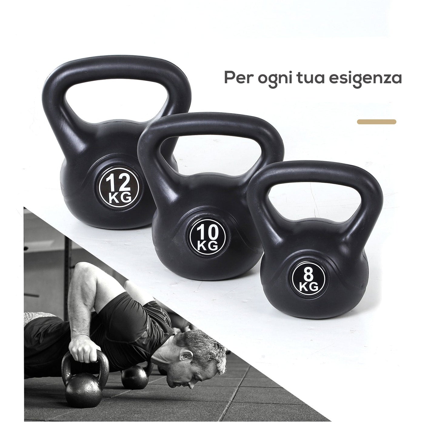 Kettlebell 12kg PVC for Sports and Fitness with Sand and Smooth Anti-chafing Handle