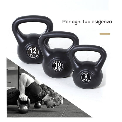 Kettlebell 12kg PVC for Sports and Fitness with Sand and Smooth Anti-chafing Handle