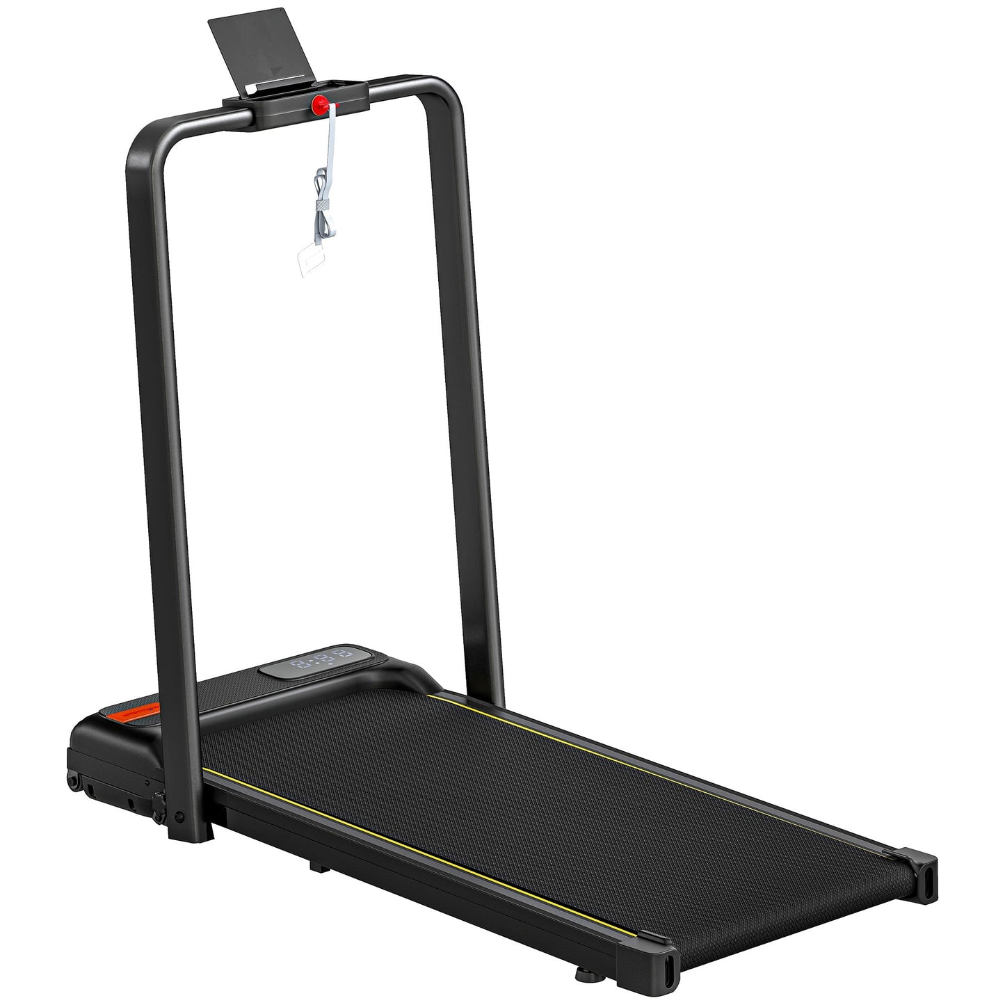 Folding Treadmill with Adjustable Incline, Speed 1-10 km/h, LED Display and Remote Control, Black
