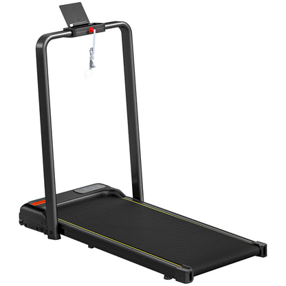 Folding Treadmill with Adjustable Incline, Speed 1-10 km/h, LED Display and Remote Control, Black