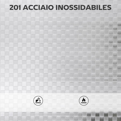 4-Tier Utility Cart with Adjustable Center Shelf and Raised Edges, Stainless Steel, 60x35x77 cm