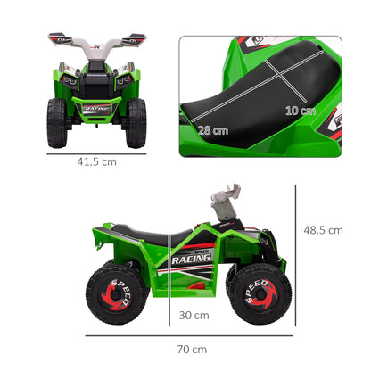 Quad for Children 18-36 Months in PP and Metal, Max Speed 2.5 km/h, 70x41.5x48.5 cm, Green Grey and Black