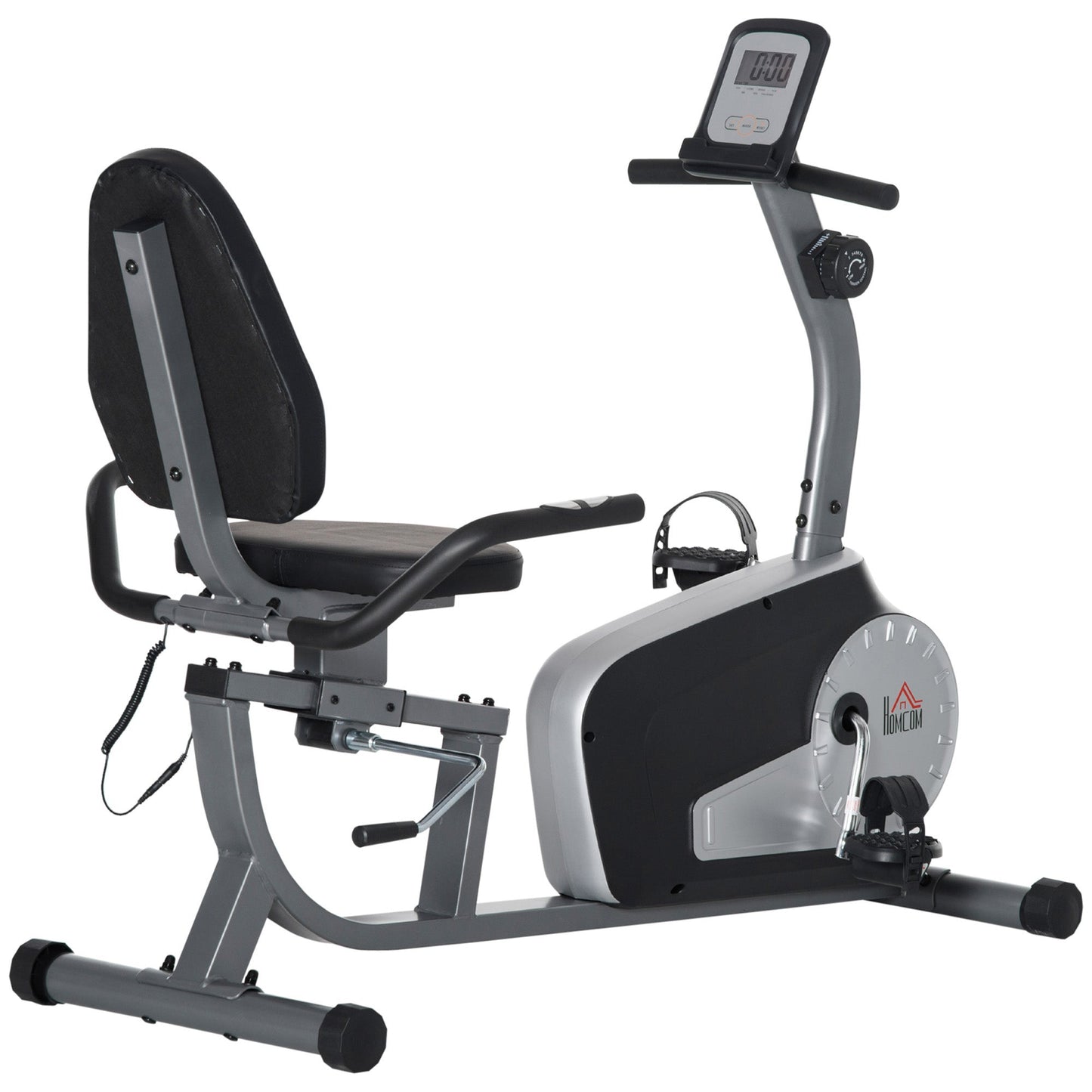 Cyclette horizontal Recumbent with 8 levels of resistance, LCD screen and adjustable seat, 122-137x62x103 cm