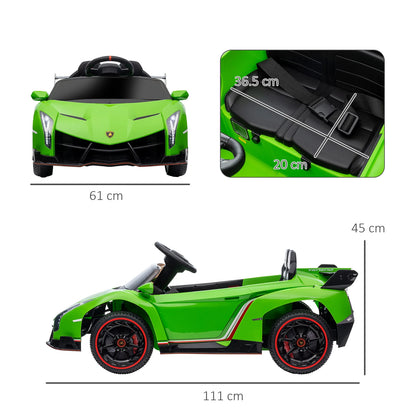 Electric Ride-On Lamborghini 12V Car with Remote, Green