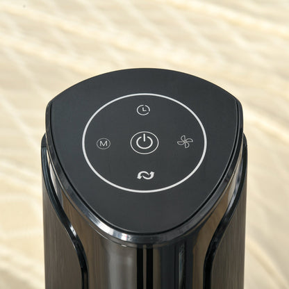 Tower Fan with 3 Speeds and 4 Modes, 12h Timer, LED Panel and Remote Control, Black