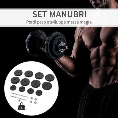 50kg Dumbbell Set (8x5kg, 4x1.5kg), Gym Weights with 12 Discs of 1.5kg, 5kg, 25mm, for Home Training