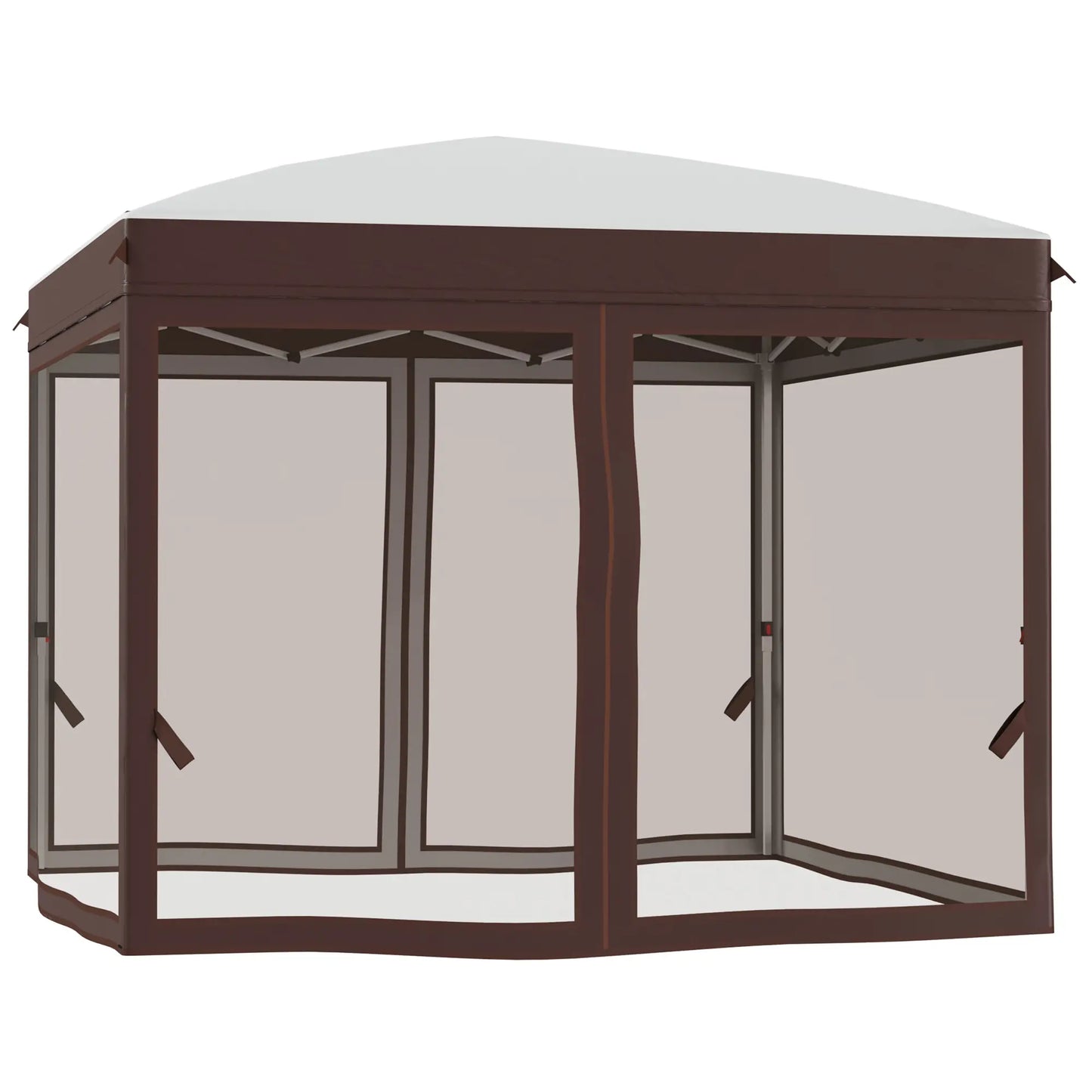 3x3m Garden Gazebo with Mosquito Net and Carry Bag with Wheels, Cream