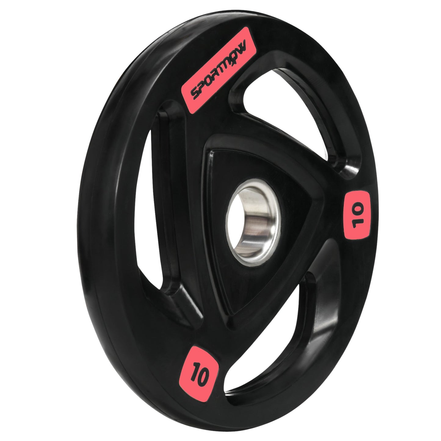 Set of 2 10kg Steel Weight Discs with Rubber Coating for Barbell