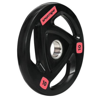 Set of 2 10kg Steel Weight Discs with Rubber Coating for Barbell