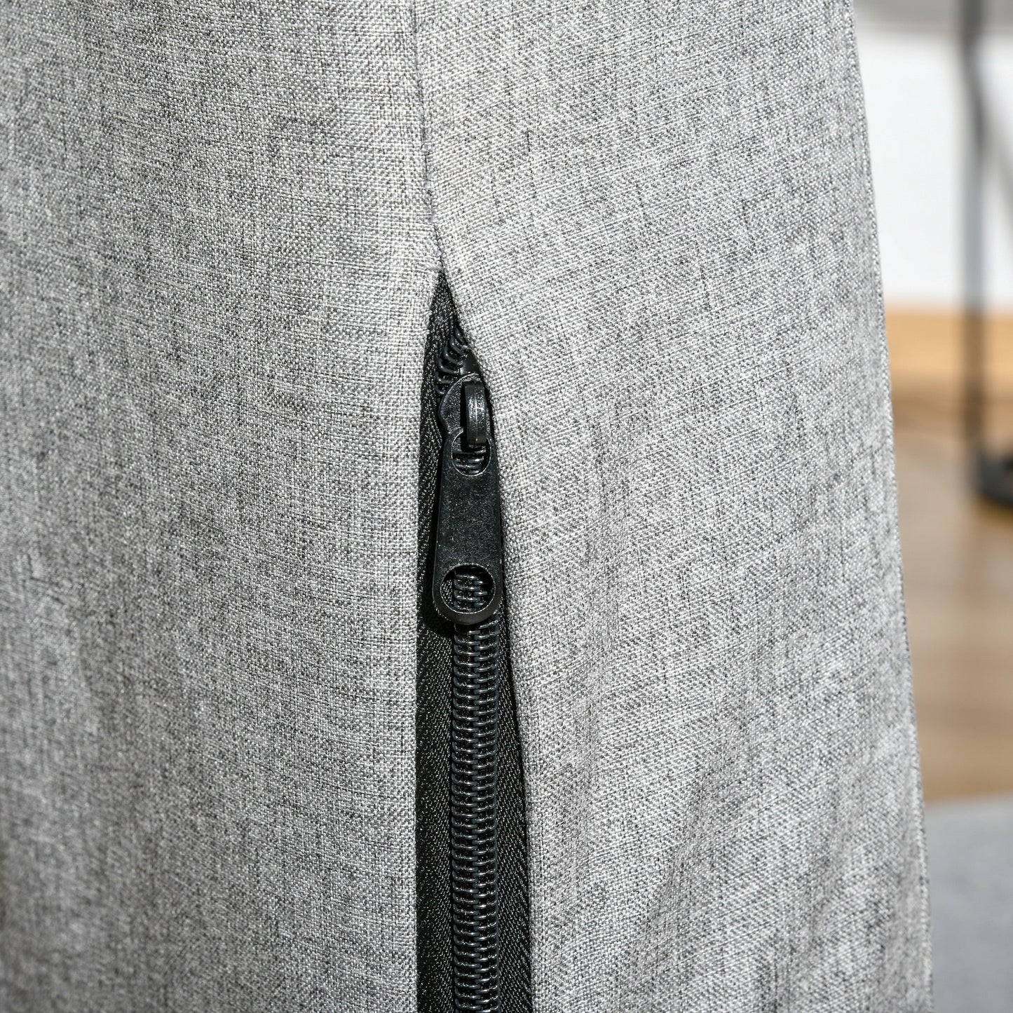 Single Reclining Chair with 5-Level Backrest and Extra Cushion, Fabric and Metal, 73x74x81cm, Grey