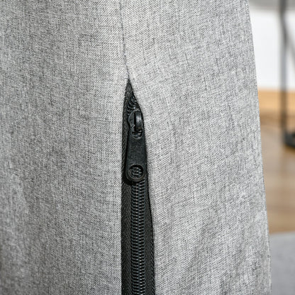 Single Reclining Chair with 5-Level Backrest and Extra Cushion, Fabric and Metal, 73x74x81cm, Grey