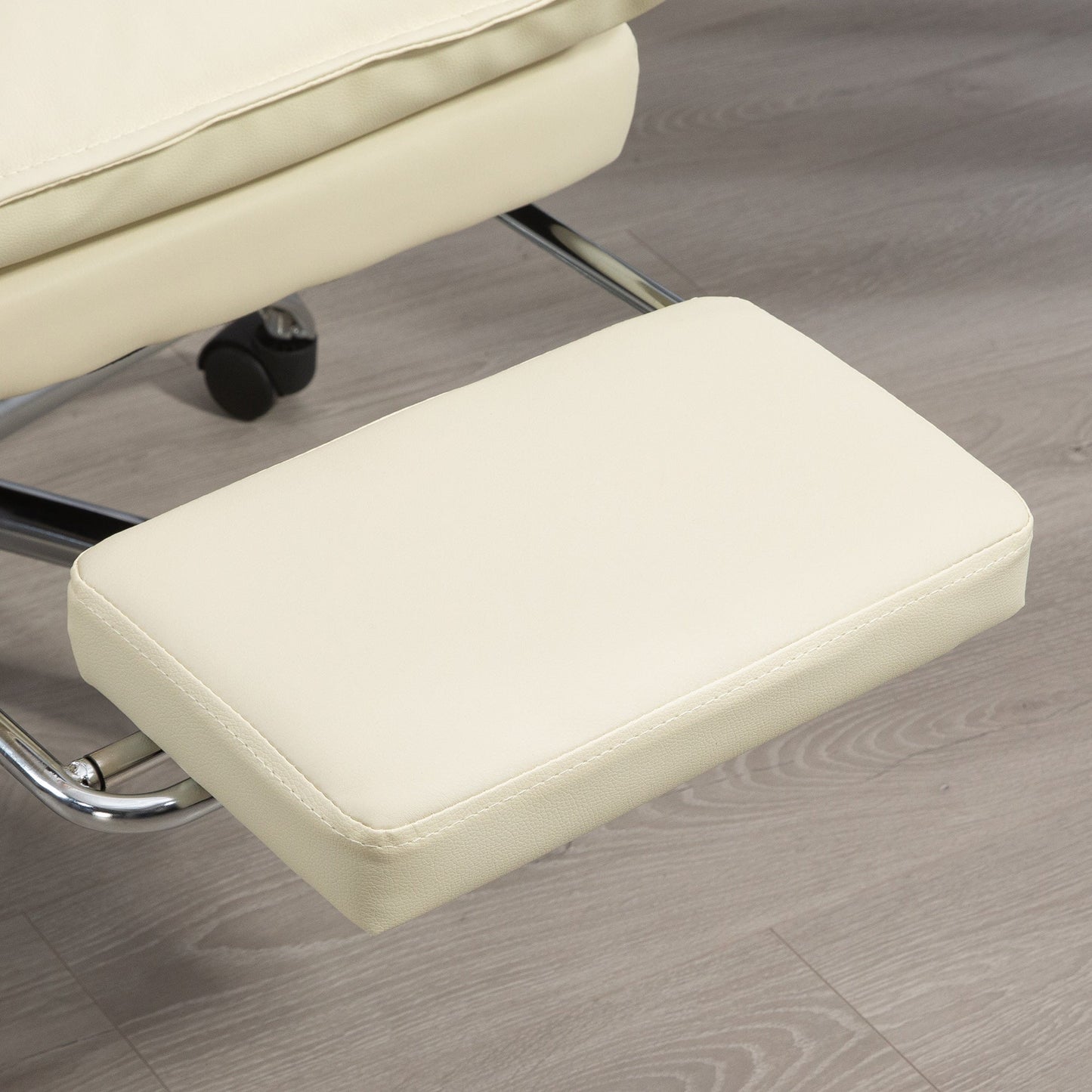 Ergonomic Office Chair, Reclining Desk Chair, Footrest, Beige