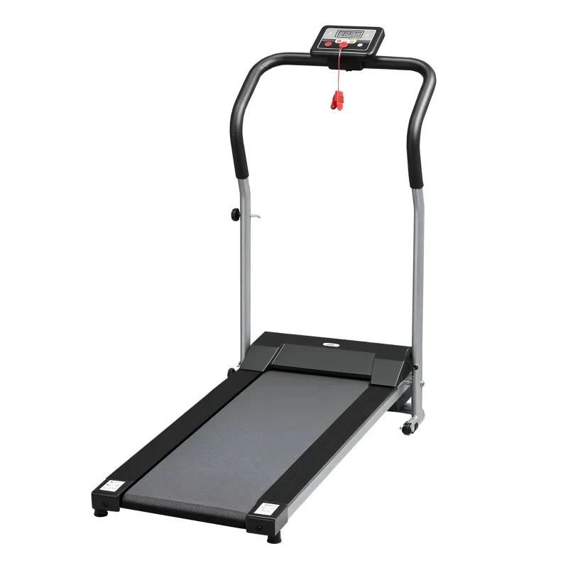 Electric Folding Treadmill with LCD Screen and 2 Wheels for Home or Office Training, 500W Motor, 10km/h Speed