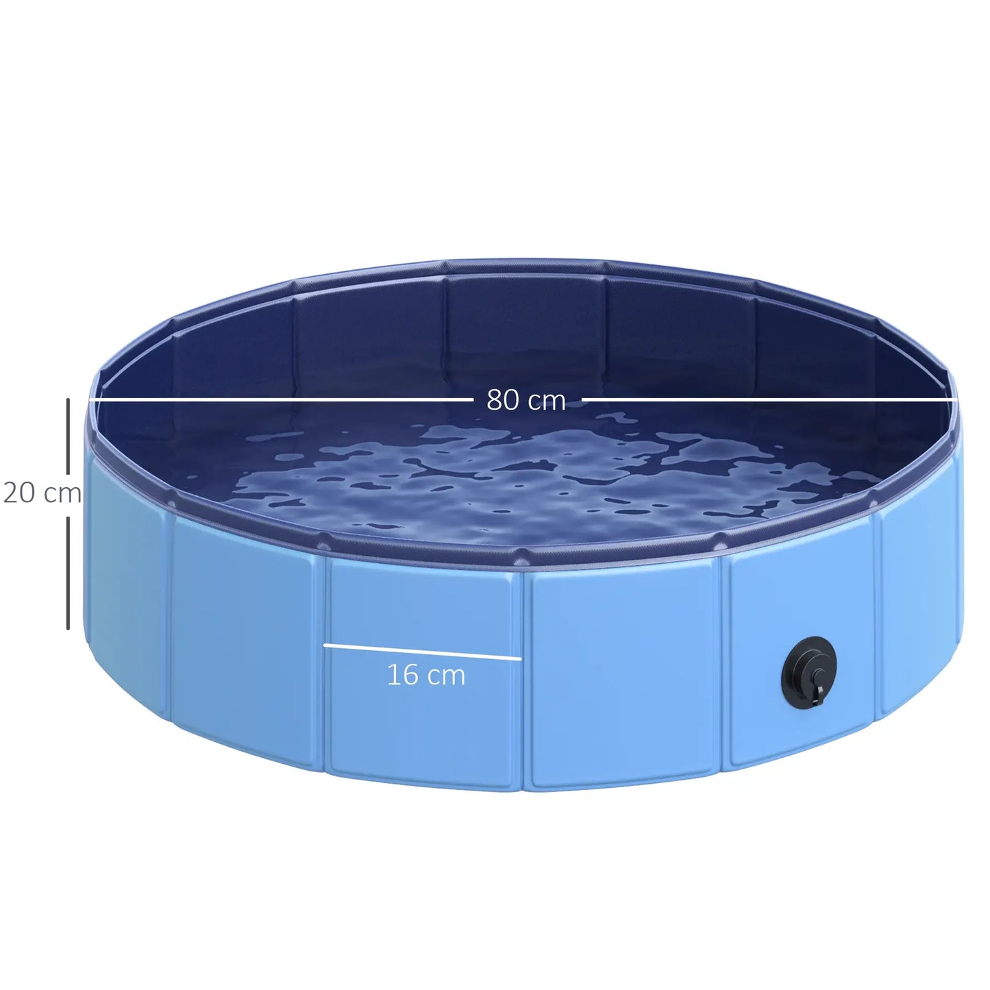 Foldable Blue Plastic Dog Pool with Stable Edge