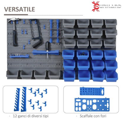 44pcs Tool Box with Adjustable and Removable PP Boxes Blue and Gray, 54x22x95cm
