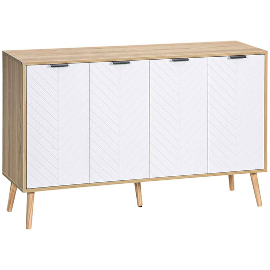 Storage Unit with 2 Adjustable Shelves, Pine Wood, 120x35x77.4 cm, Wood and White