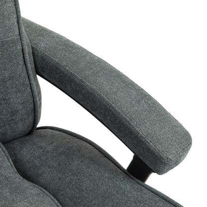 Reinforced Office Chair 200kg Capacity, Swivel and Tiltable in Velvet Fabric, Grey