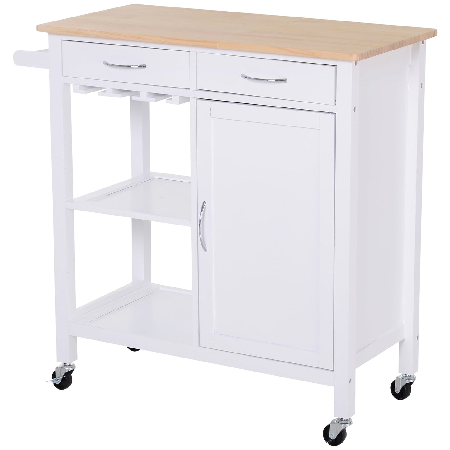 itchen Trolley with Drawers and Wheels in Wood Space Saving