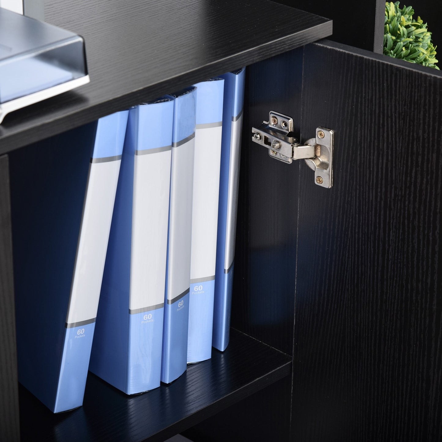 Mobile Office Multipurpose Document Holder with Lock, 2 Doors and Internal Shelf, 80x40x80 cm, Black