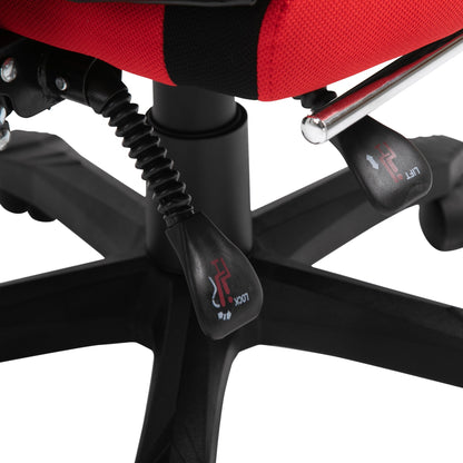 Ergonomic Reclining Office Chair with Footrest, Mesh Fabric, 58x63x112-122 cm, Black and Red