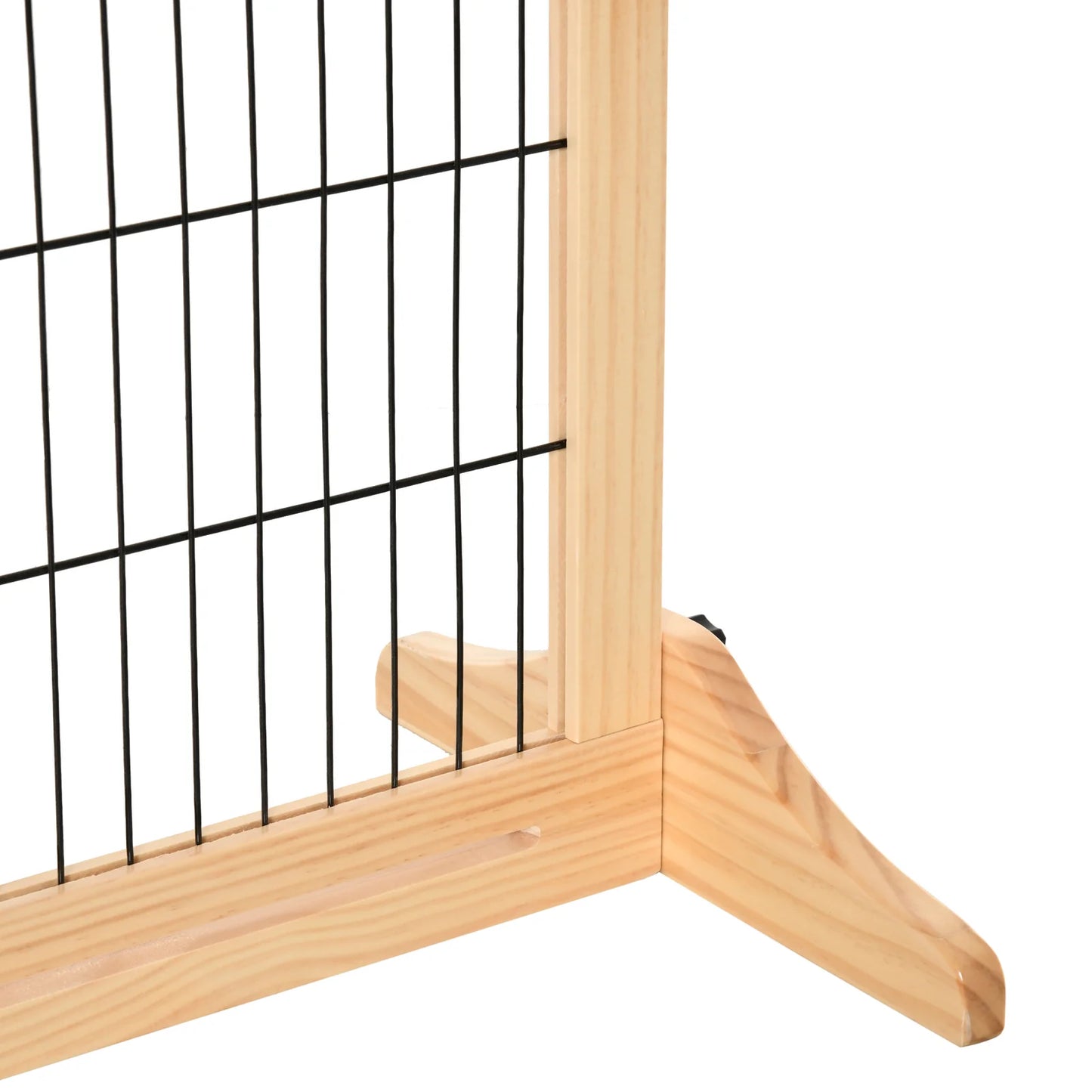 Extendable Indoor Dog Gate in Pine Wood with Steel Wires