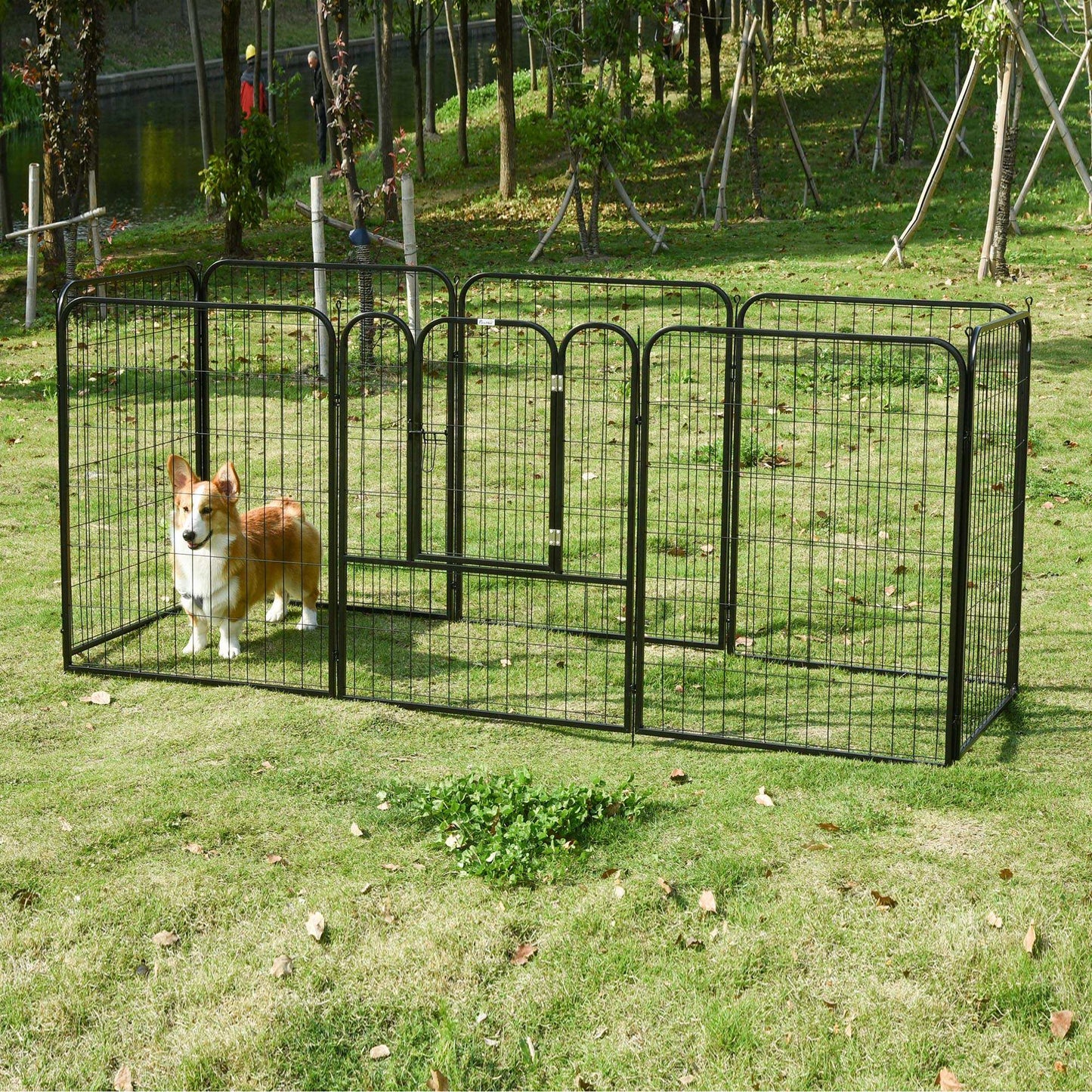 Dog Playpen and Puppy Playpen, Modular Indoor and Outdoor Dog Playpen in Metal and Steel 8 Panels 80x100cm
