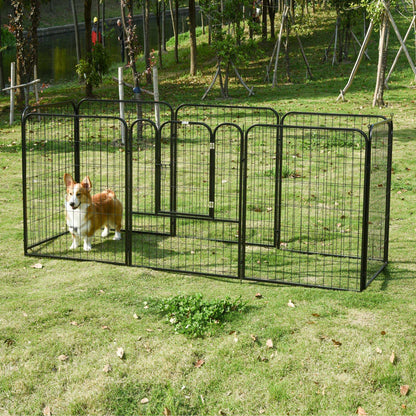 Dog Playpen and Puppy Playpen, Modular Indoor and Outdoor Dog Playpen in Metal and Steel 8 Panels 80x100cm