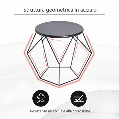 Coffee Table Living Room Nordic Minimalist Geometric Design Large Top, Steel, 54x54x44cm