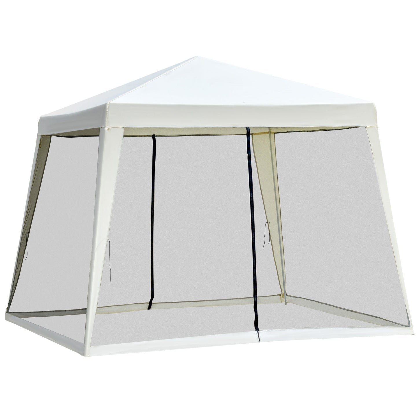 Waterproof Gazebo with Mosquito Nets Outdoor Garden Tent Polyester 3 x 3 x 2.45 m Beige