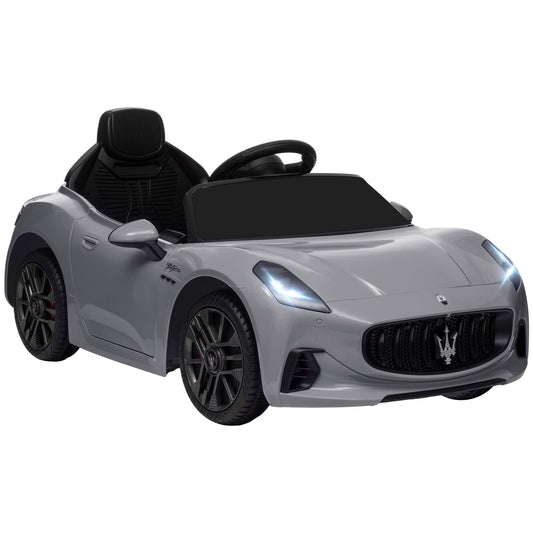 12V Maserati Gran Turismo Folgore Children's Car with Remote Control, Age 3-5 Years, Grey