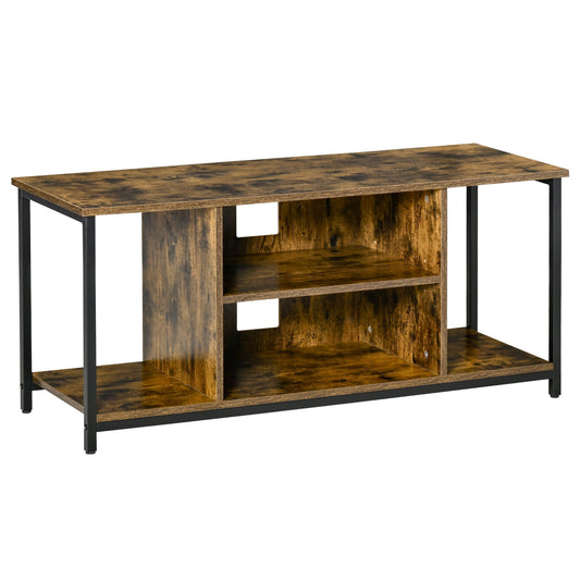 Mobile TV up to 55 '' with open shelves Low cabinet from industrial style lounge - rustic brown