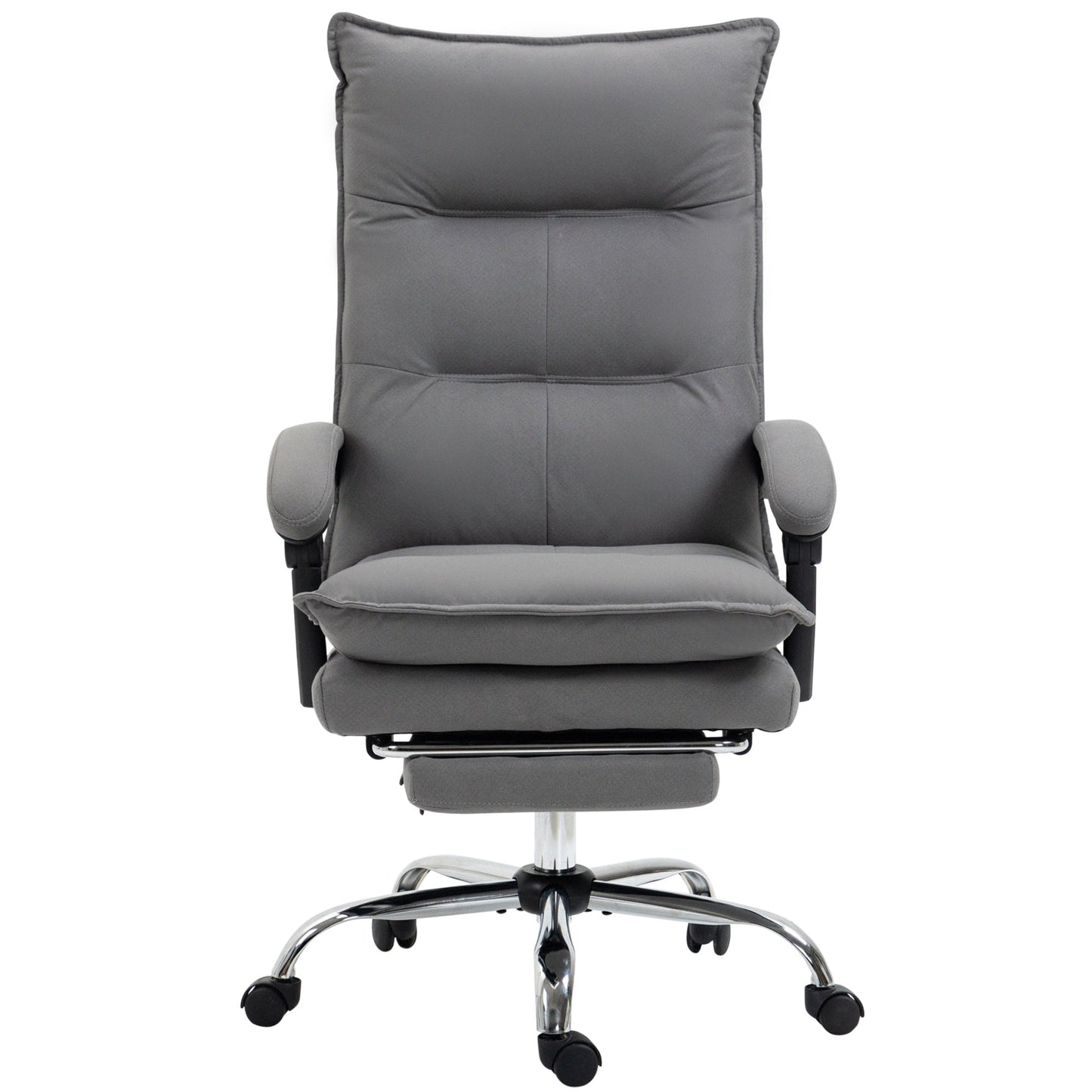 Heated Massage Office Chair, 155° Reclining with Extendable Footrest, Grey