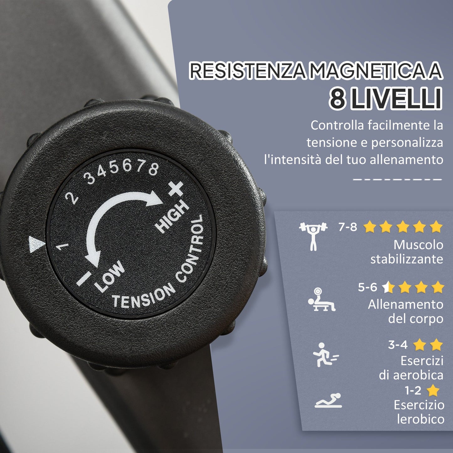 Magnetic Recumbent Exercise Bike with 8 Resistance Levels, LCD Display, Adjustable Seat and Arm Bands