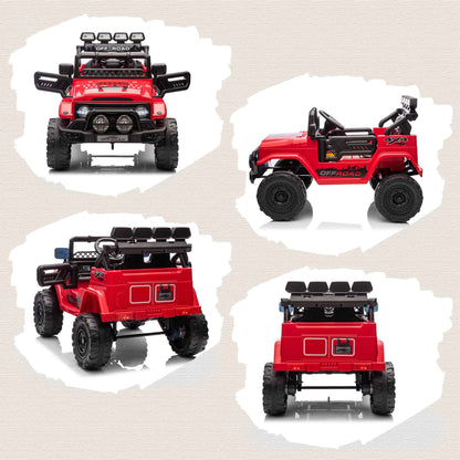 Children's Off-Road Vehicle with Lights, Horn, Belt and Remote Control, Made of PP and Metal, 99x66x68.5 cm, Red