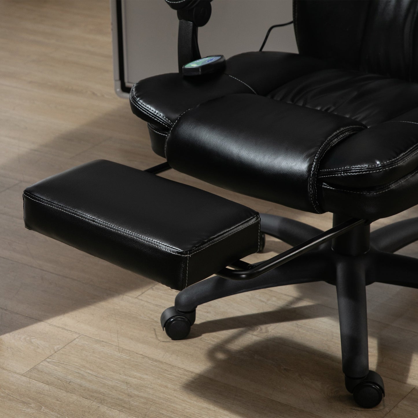 Height Adjustable Office Chair with 6 Massage Points, Faux Leather, 68.5x68. 5x113-121 cm, Black