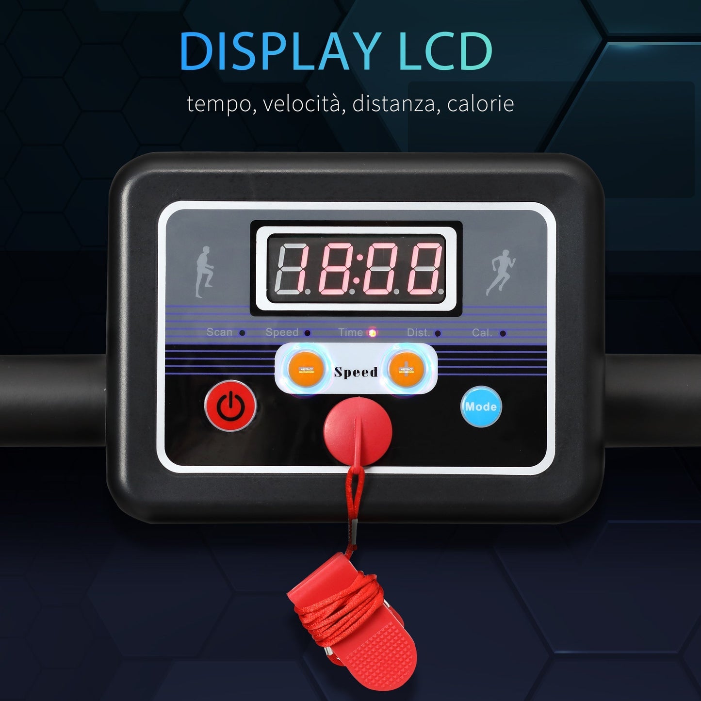 Electric Folding Treadmill with LCD Screen and 2 Wheels for Home or Office Training, 500W Motor, 10km/h Speed