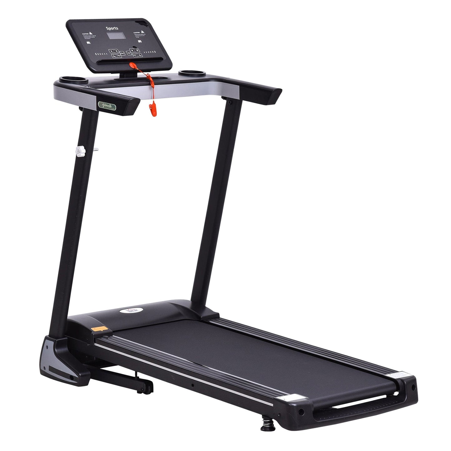 Folding Electric Treadmill Space-Saving, Professional Treadmill with 12 Preset Programs and LCD Screen for Home or Office Training, 1-12km/h, Black