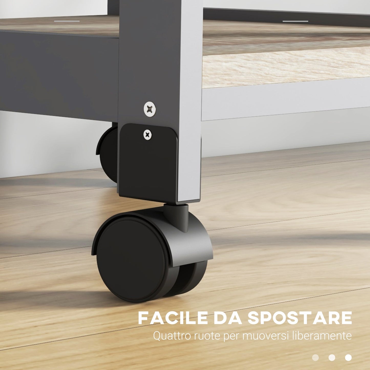 Kitchen Trolley with Drawer, 2 Pull-Out Trays and Fixed Shelf, Pine Wood and MDF, 37x37x76 cm