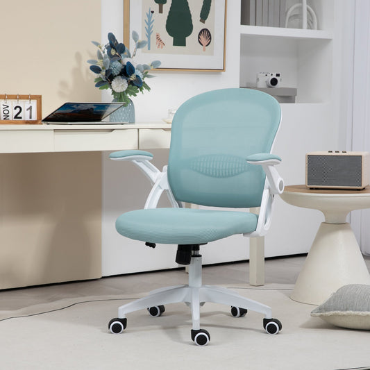 Ergonomic Office Chair with Mesh Backrest and Adjustable Height, 65.5x61.5x88-97.5cm, Light Blue