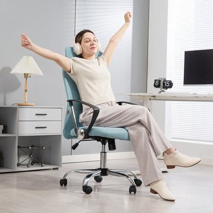 Ergonomic Swivel Office Chair, Adjustable Height and Mesh Backrest, 63x65x109-119 cm, Light Green