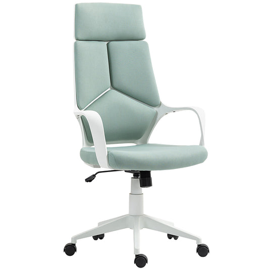 Fabric Office Chair with Rocking, Adjustable Height and Swivel Seat, 63x63x117-127 cm, Green