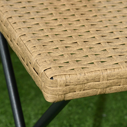Space-saving Folding Garden Table in Synthetic Rattan and Steel, 40x40x40cm, Wicker Color
