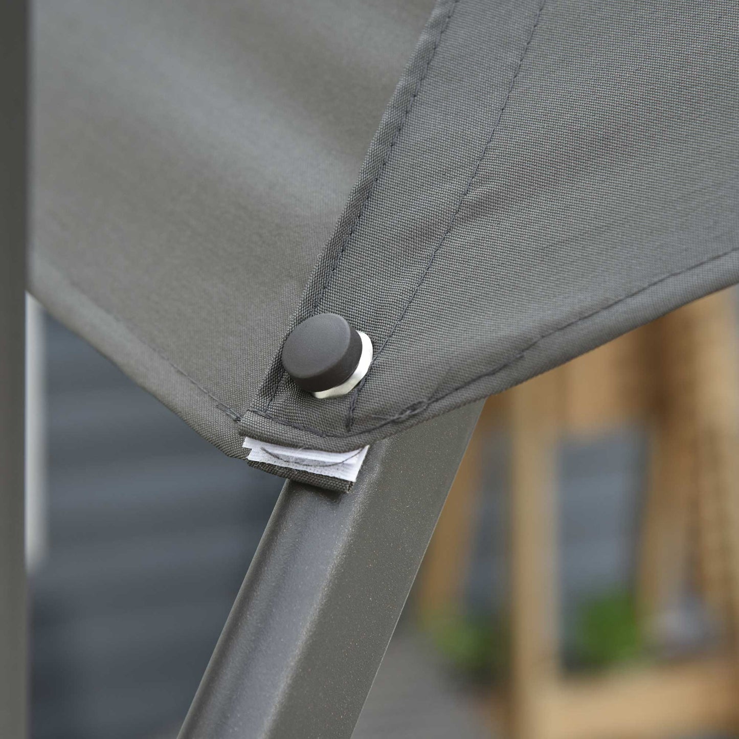 Hand Crank Garden Umbrella with 8 Ribs and Adjustable Angle, Ø2.95x2.5 m, Grey