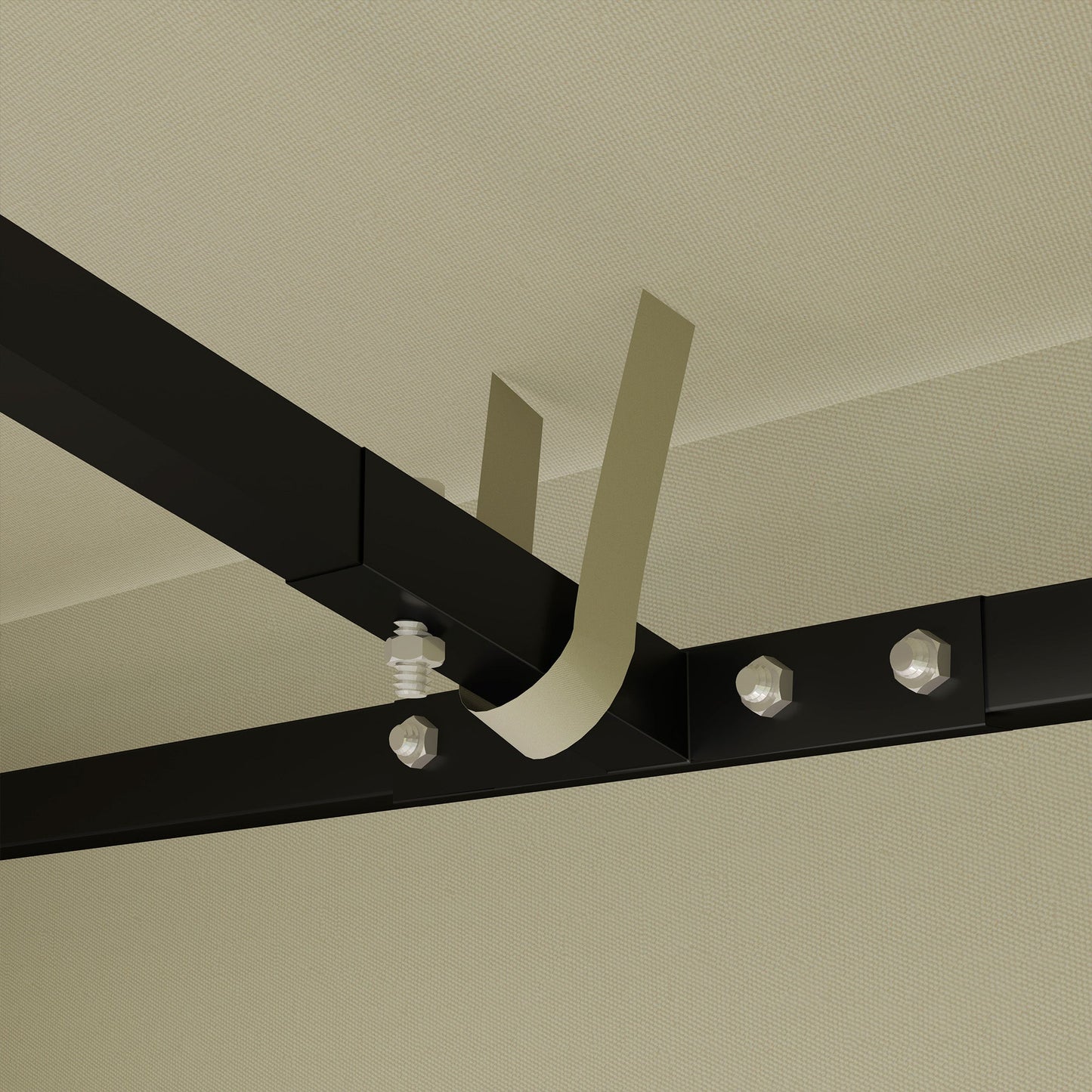 3x3m 600D Oxford Fabric Garden Gazebo Cover with Drainage Holes, Cream White