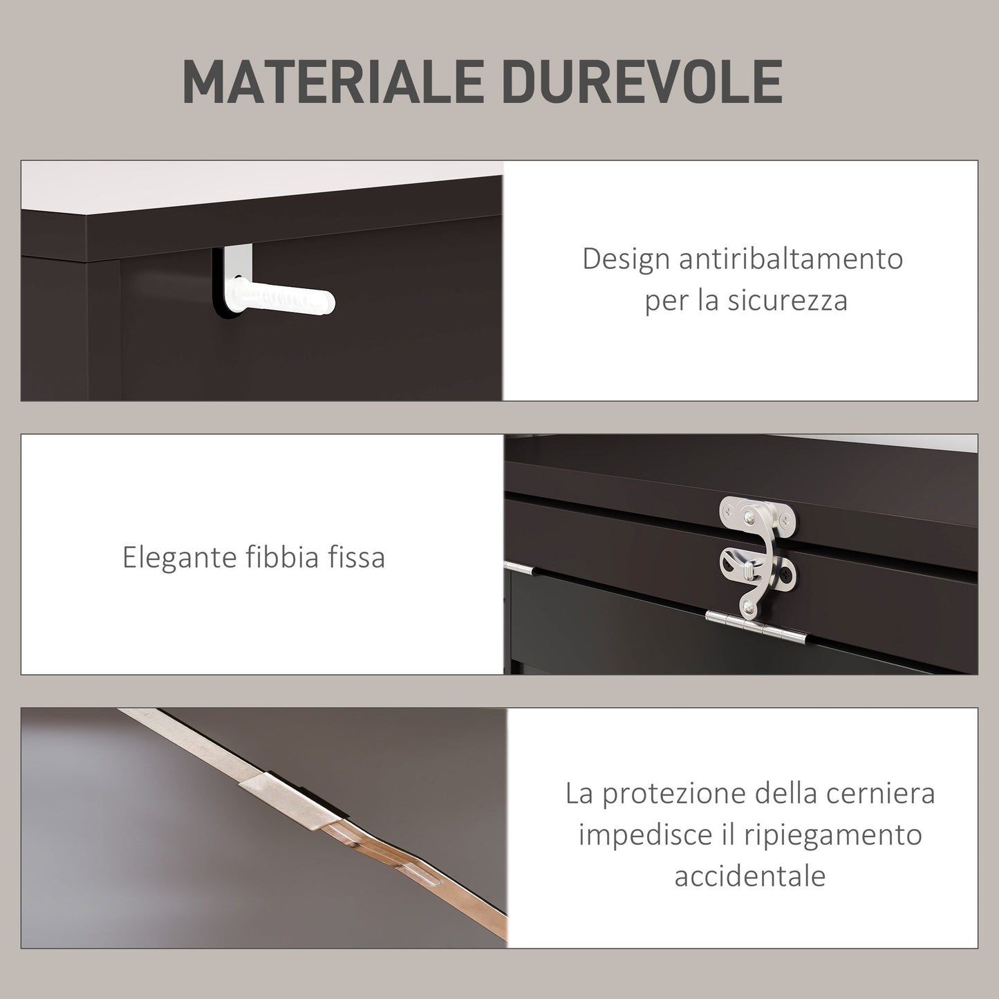 Modern Folding Desk with Bookcase and Blackboard, Wood and Metal, 98x51x153 cm, Brown