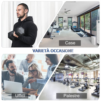 15 kg Hexagonal Dumbbell with Non-Slip Grip, Steel and Rubber, Ø15.5 x 33.6 cm, Black