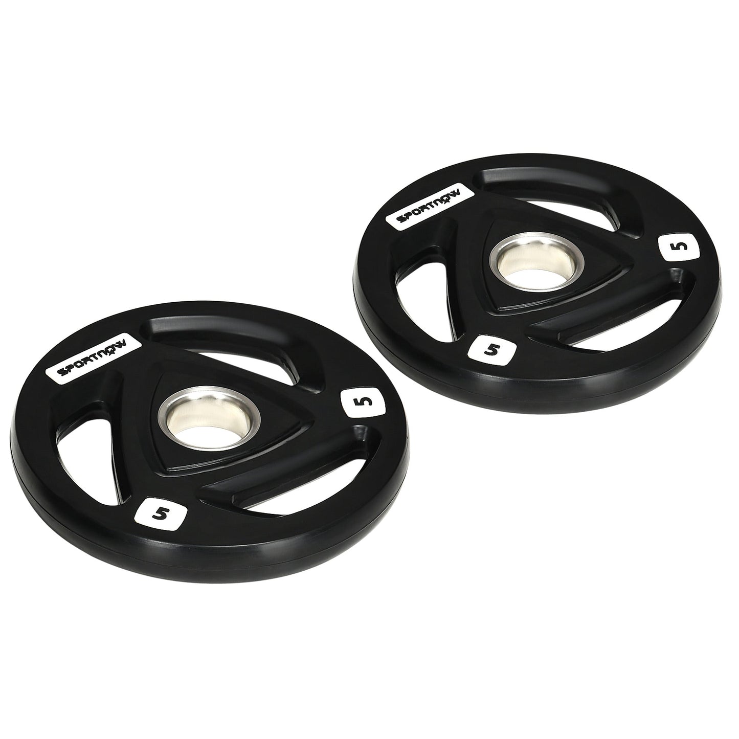 Set of 2 Steel Weight Discs with Rubber Coating for Barbell